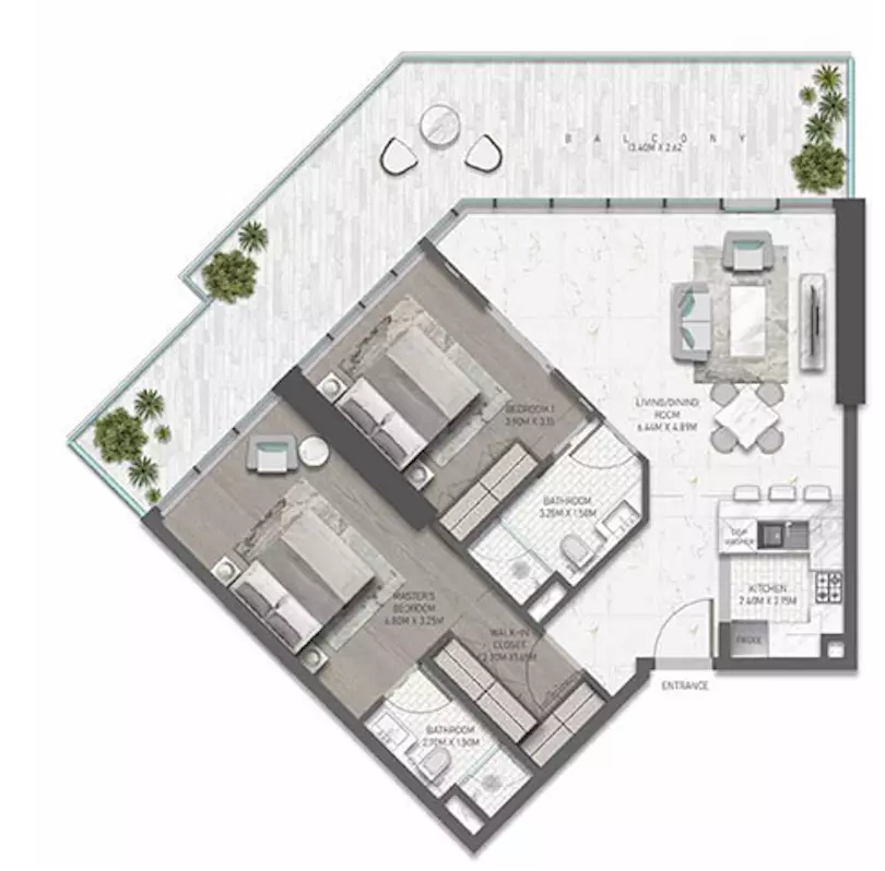 Golf Greens Type 20 -2, 2 beds