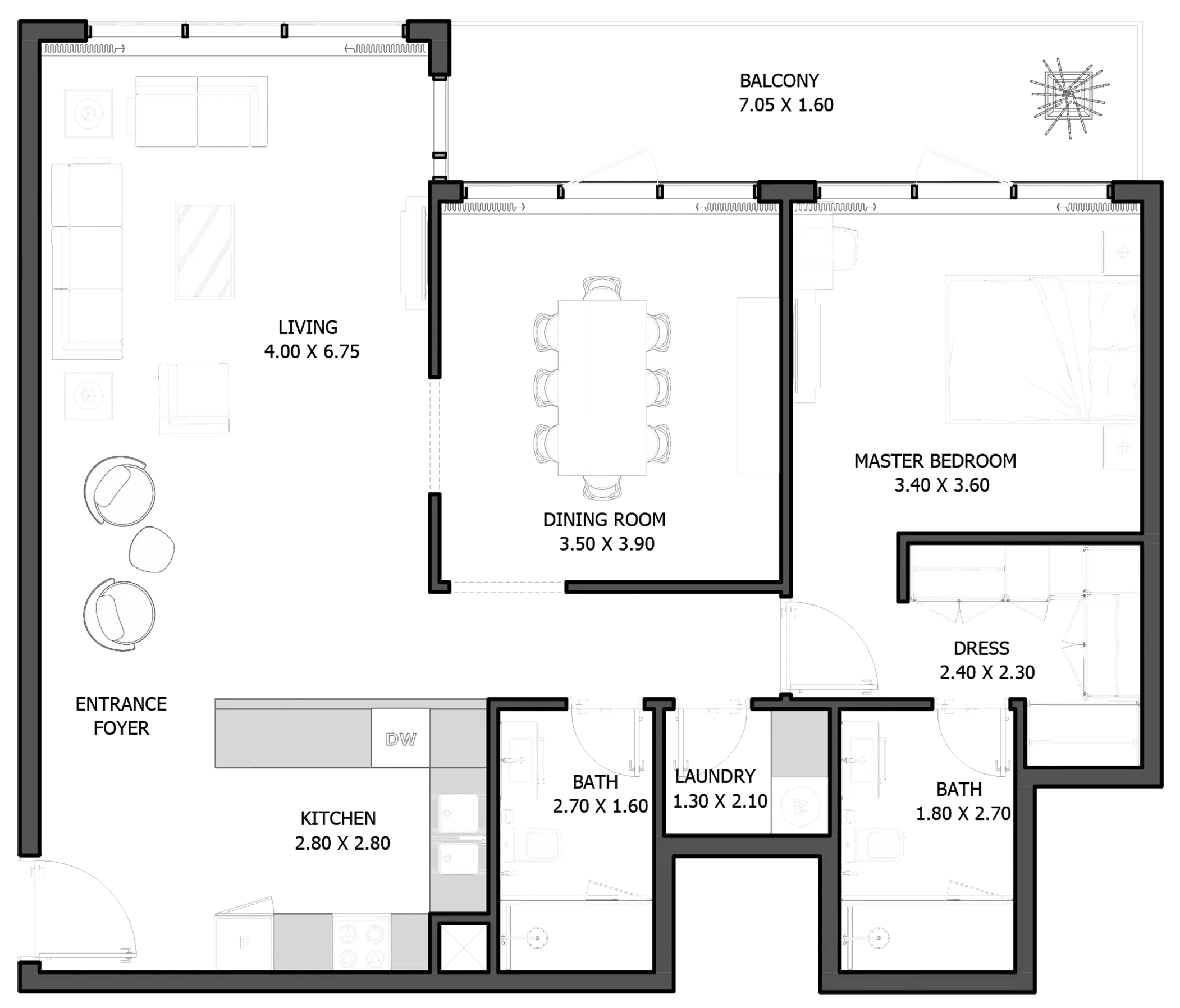 Selina Bay By Reportage — Studio floor plan