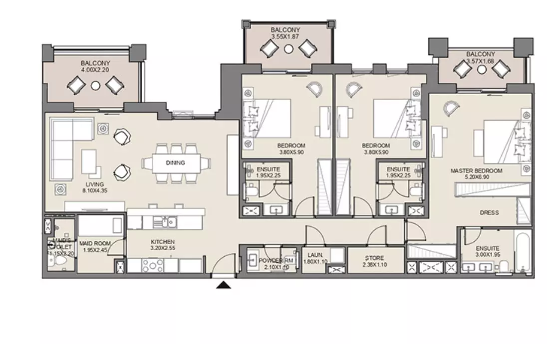 Jadeel at Madinat Jumeirah Living By Meraas Holding B11-Type A4, Level 3,4, Unit No-311,411, 3 beds