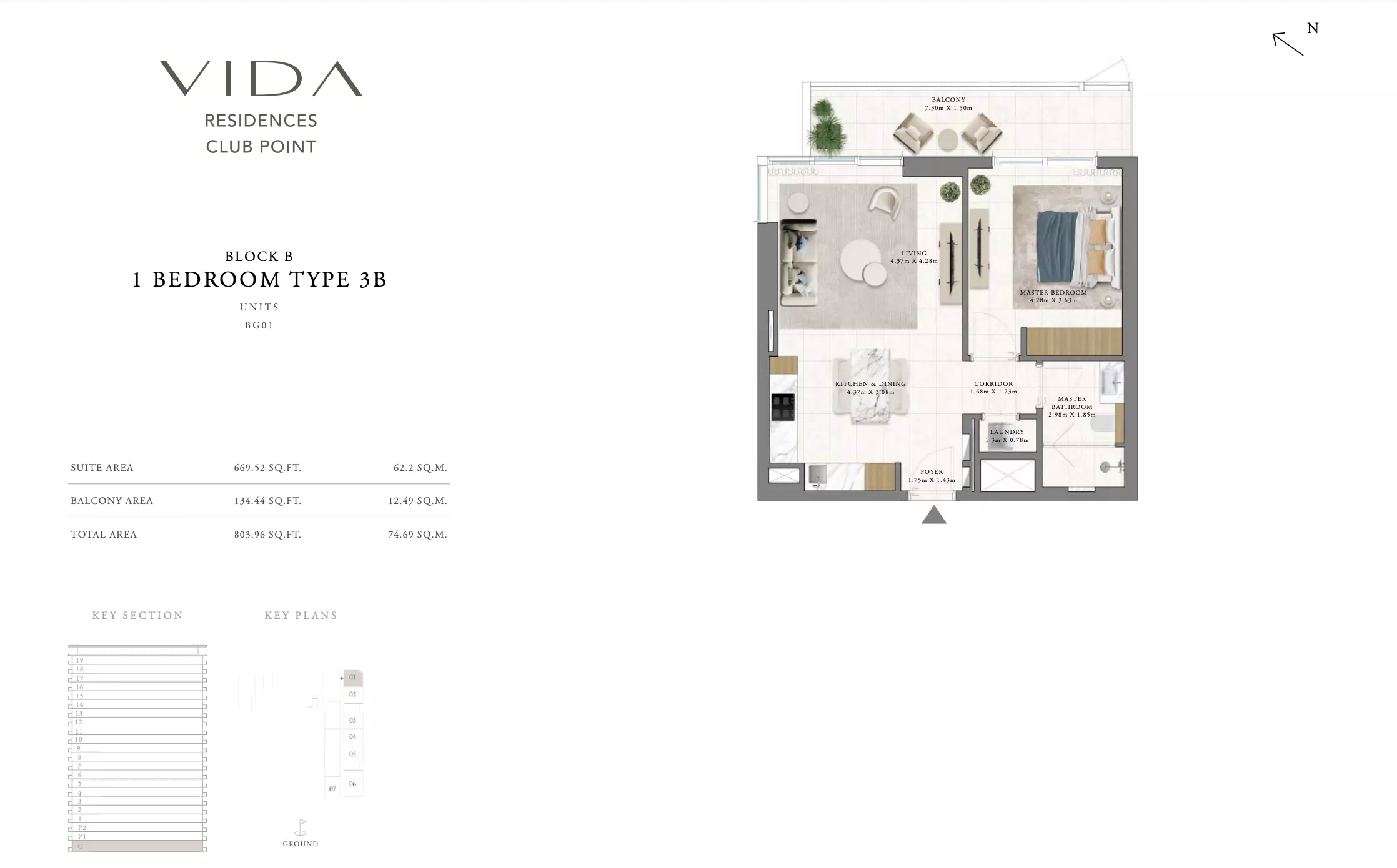 Vida Residences Club Point Type 3 B - Block B, 1 bed