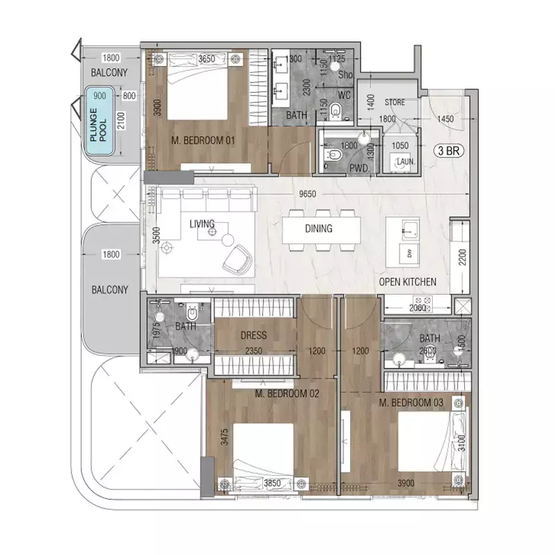 صورة مخطط ارضية الوحدة