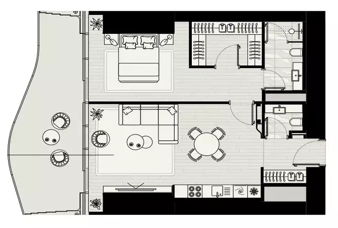 Liv Maritime — 1BR floor plan