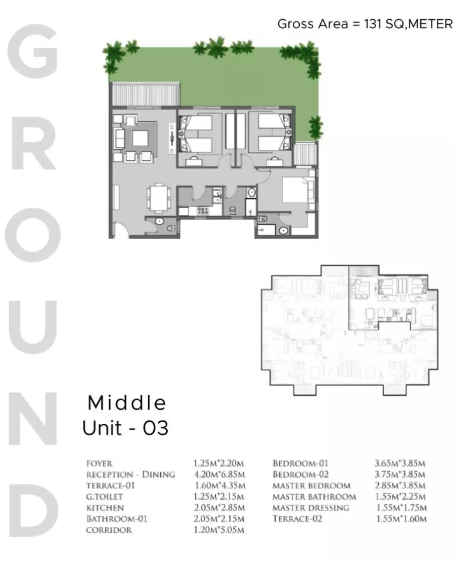 صورة مخطط ارضية الوحدة