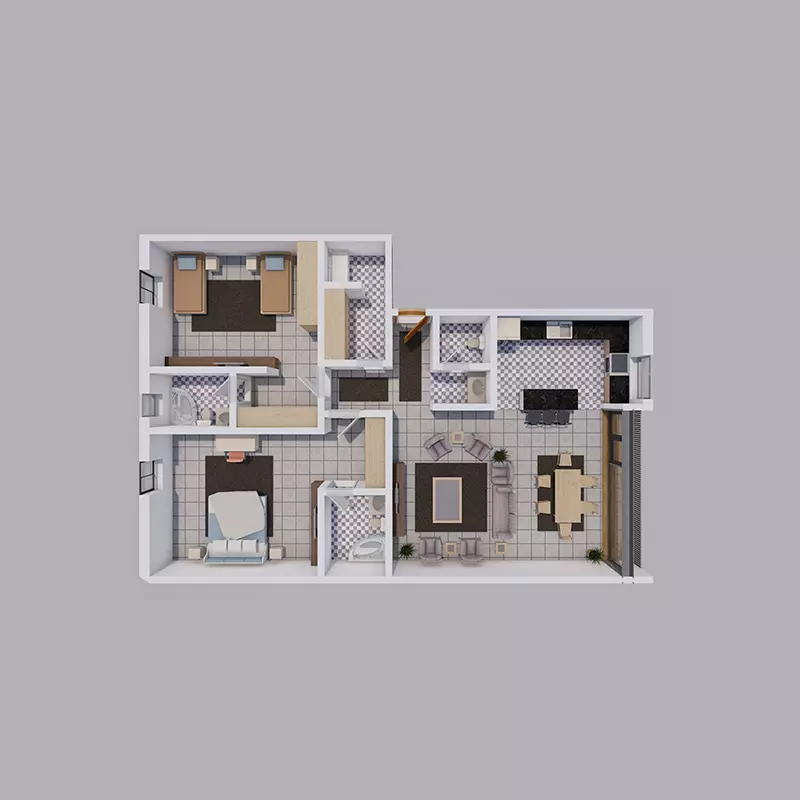 صورة مخطط ارضية الوحدة