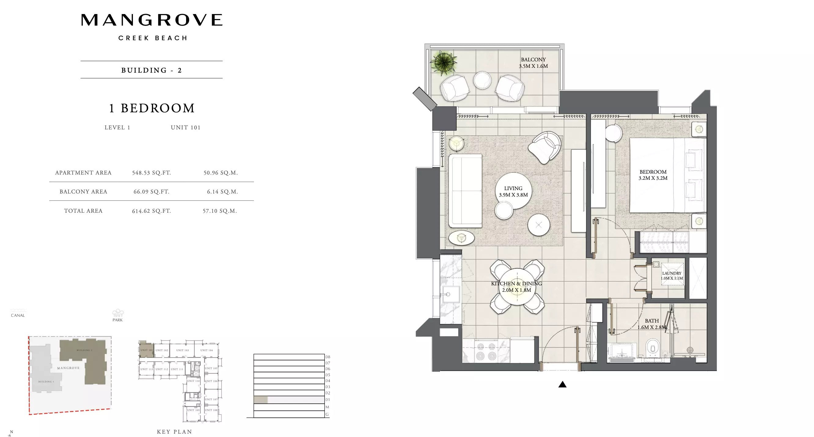Mangrove By Emaar Unit 101 Building 2, 1 bed