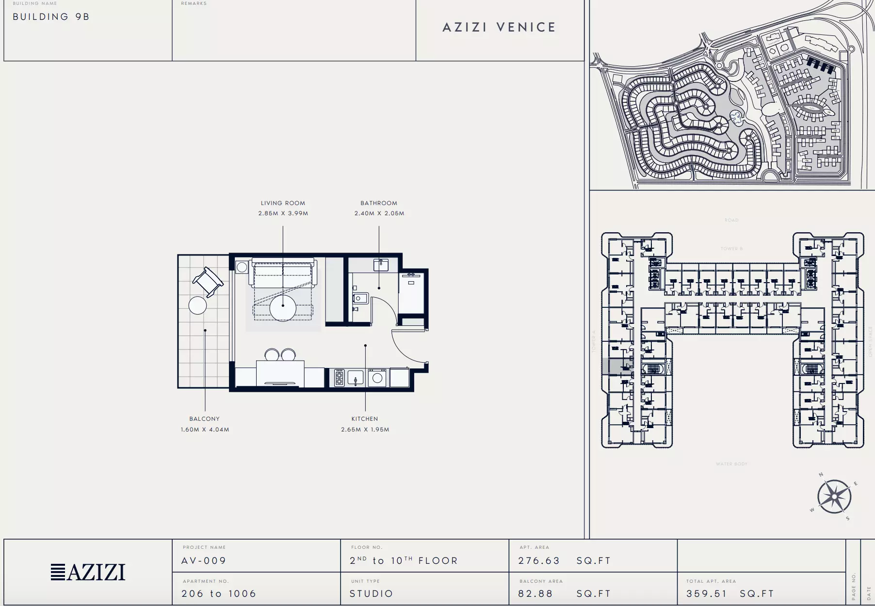 Azizi Venice 9 Type 206-Building B, studio