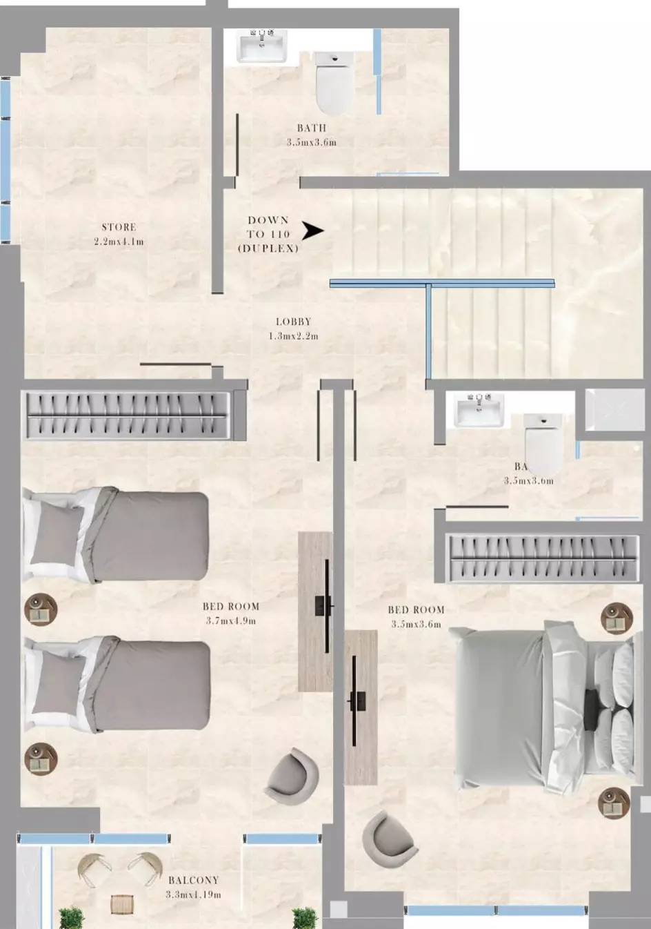 صورة مخطط ارضية الوحدة