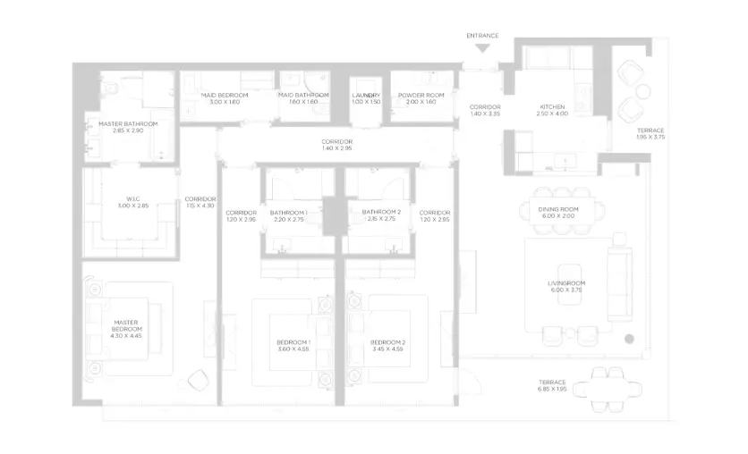 Rixos Phase 2 By Nakheel B2-Type B, 3 beds