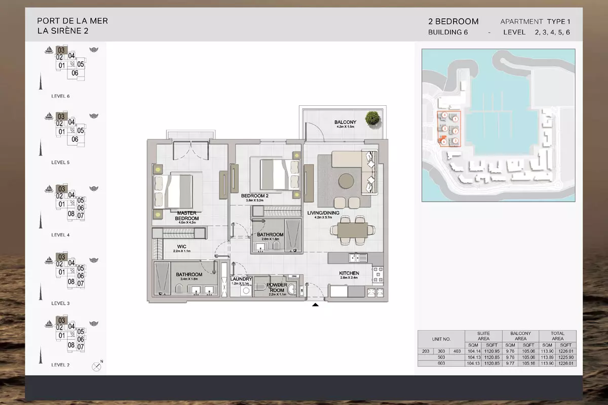 La Sirene Phase 2 By Meraas Type 1-Building 6, 2 beds