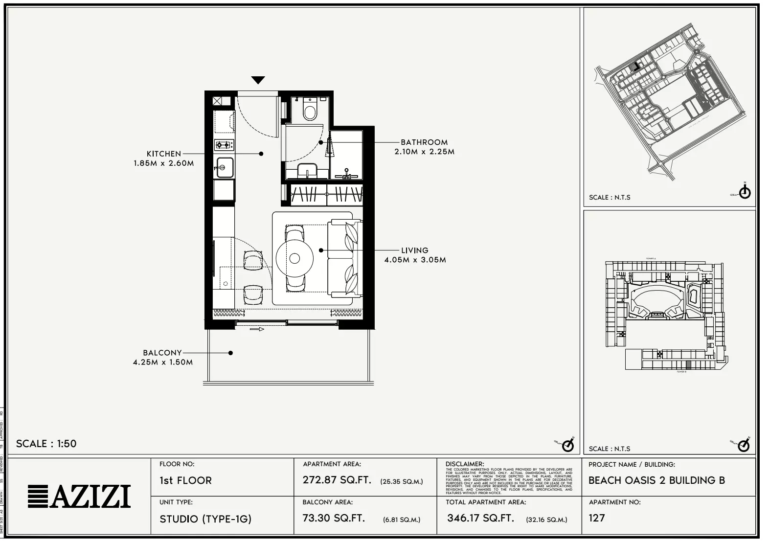 Beach Oasis Phase 2 By Azizi Type 1G - BB, studio
