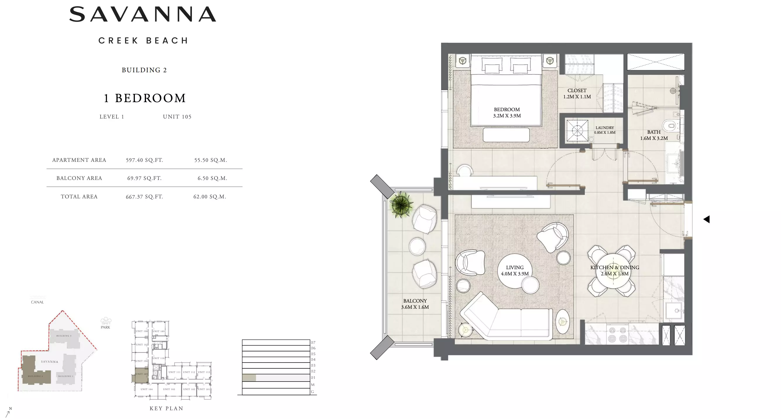 Savanna Level 1 - Unit 105, 1 bed