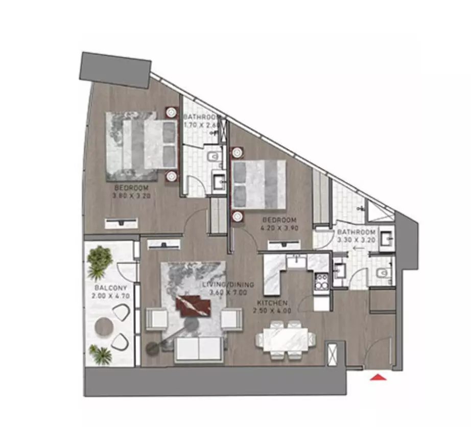 Safa Two Type 38, 2 beds