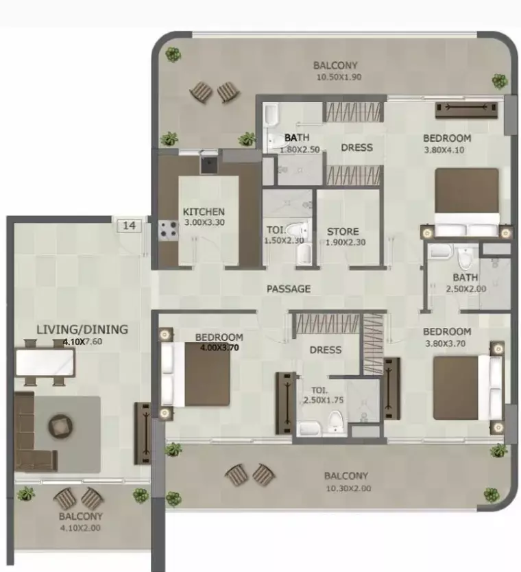 صورة مخطط ارضية الوحدة