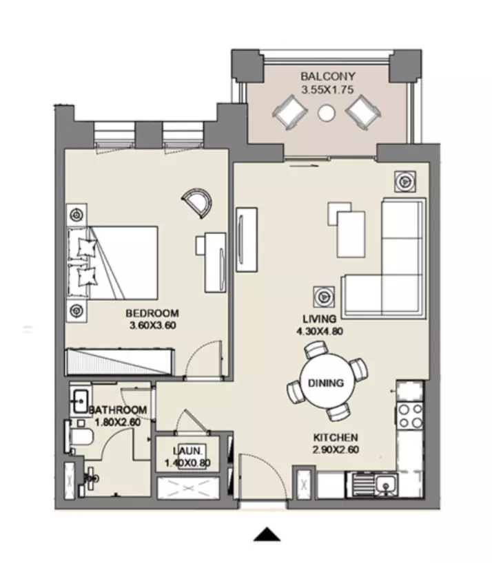 Al Jazi B4-Type B1, Level 1,2,3,4,5,6,7, 1 bed