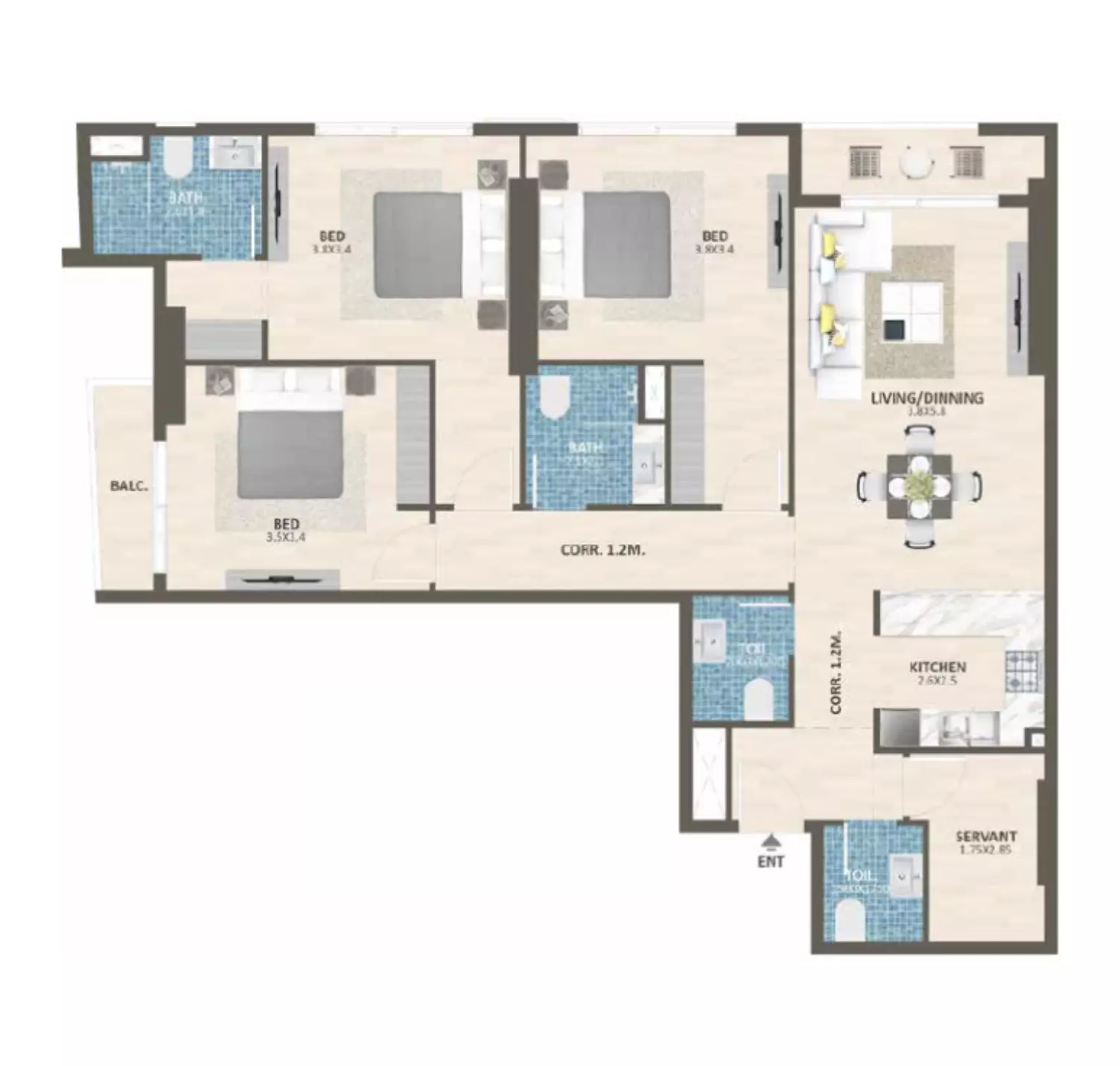 صورة مخطط ارضية الوحدة