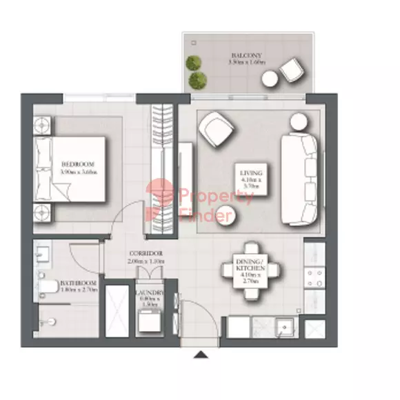Park Horizon Type B building 2 level 2-19 unit 4, 1 bed