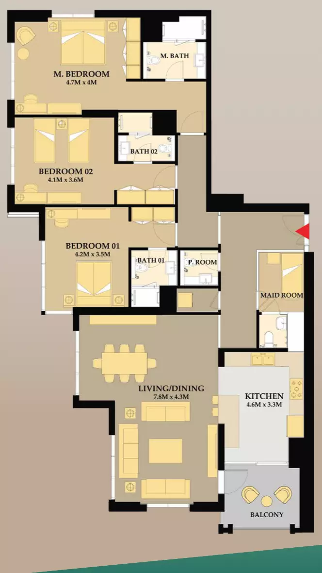 صورة مخطط ارضية الوحدة