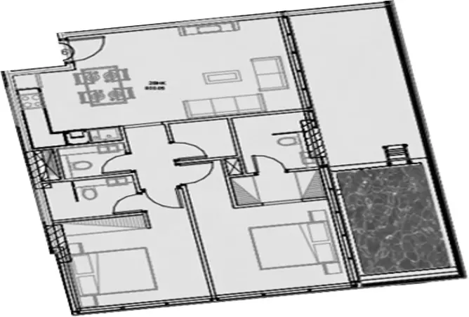 Samana Golf Views — 2BR floor plan