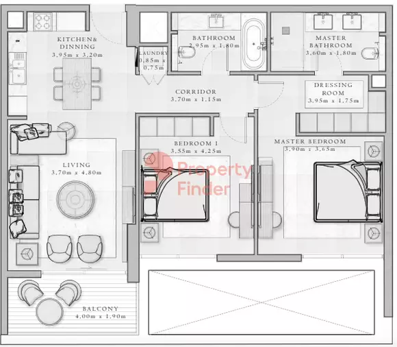 Sirdhana B3-Type1B Level 07-08, 2 beds
