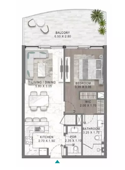 Lagoons Views Phase 2 By Damac Tower 11C, 11D, 12C & 12D Type 3, 1 bed