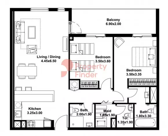 Midtown Noor Type-G Level-5-6 Building 5, 2 beds