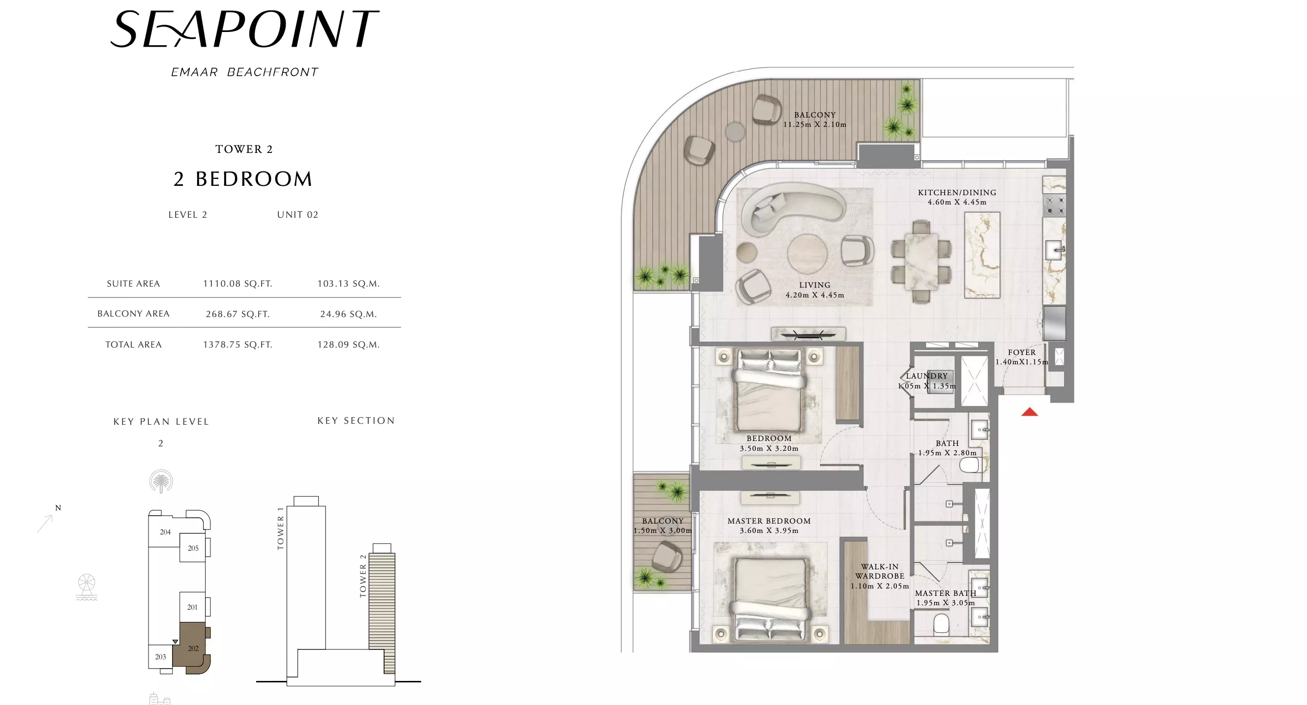 Seapoint T2-Level 2-8 ,Unit 02, 2 beds
