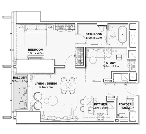 صورة مخطط ارضية الوحدة