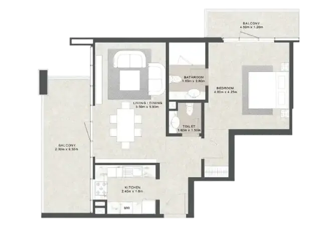 Joud — 1BR floor plan