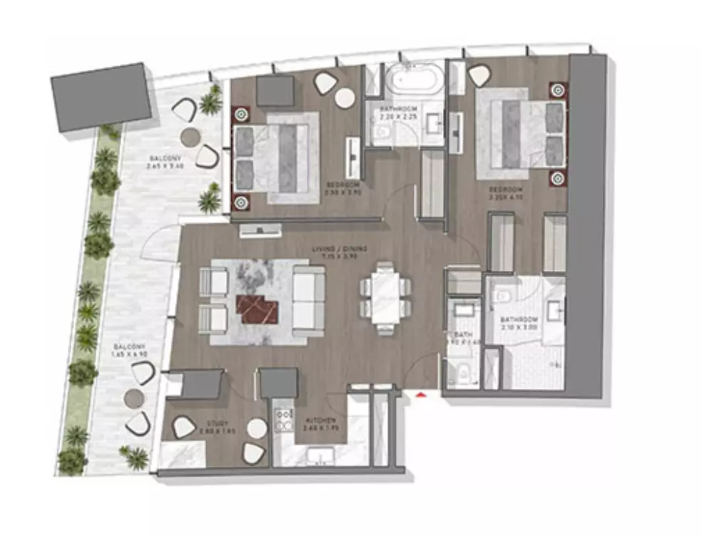 Safa Two Type 23, 2 beds