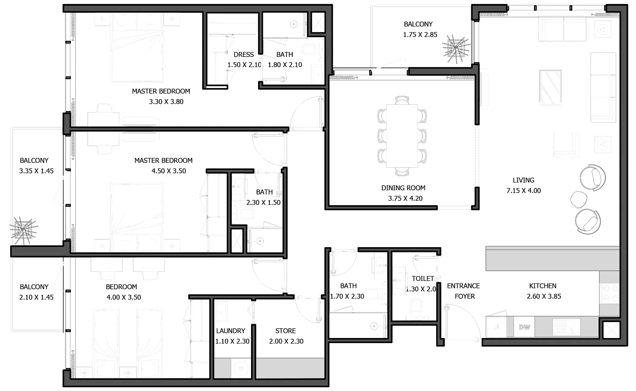 Selina Bay By Reportage — 3BR floor plan
