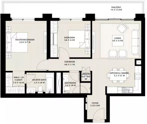 Park Field Type 1.5, 2 beds