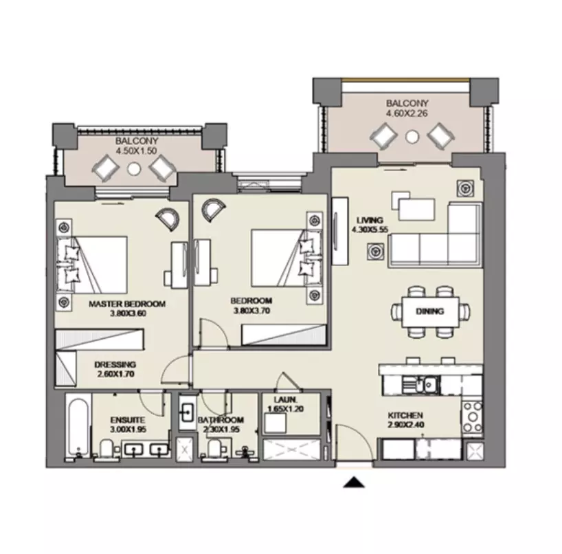 Al Jazi B4-Type A7, Level 3, 2 beds