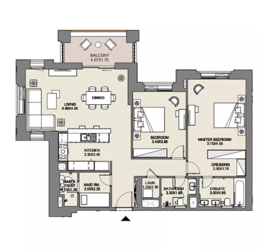 Al Jazi B4-Type B1, Level 2, 2 beds