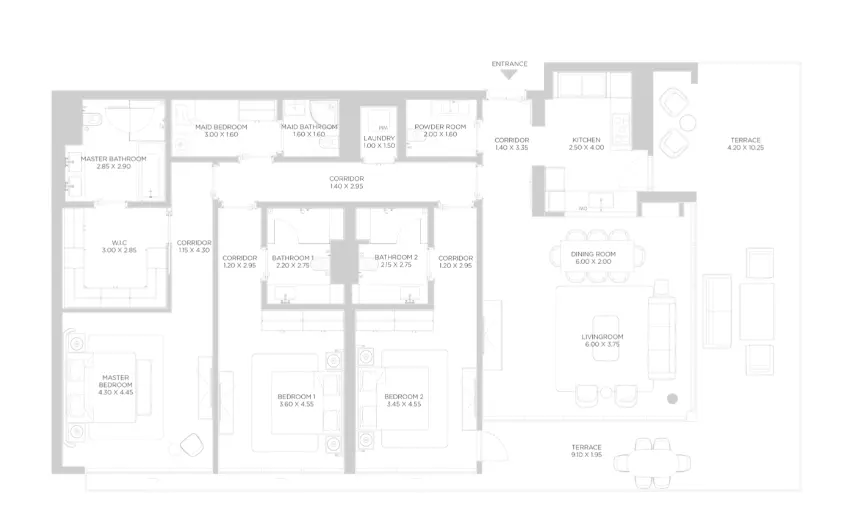 Rixos Phase 2 By Nakheel B2-Type D, 3 beds