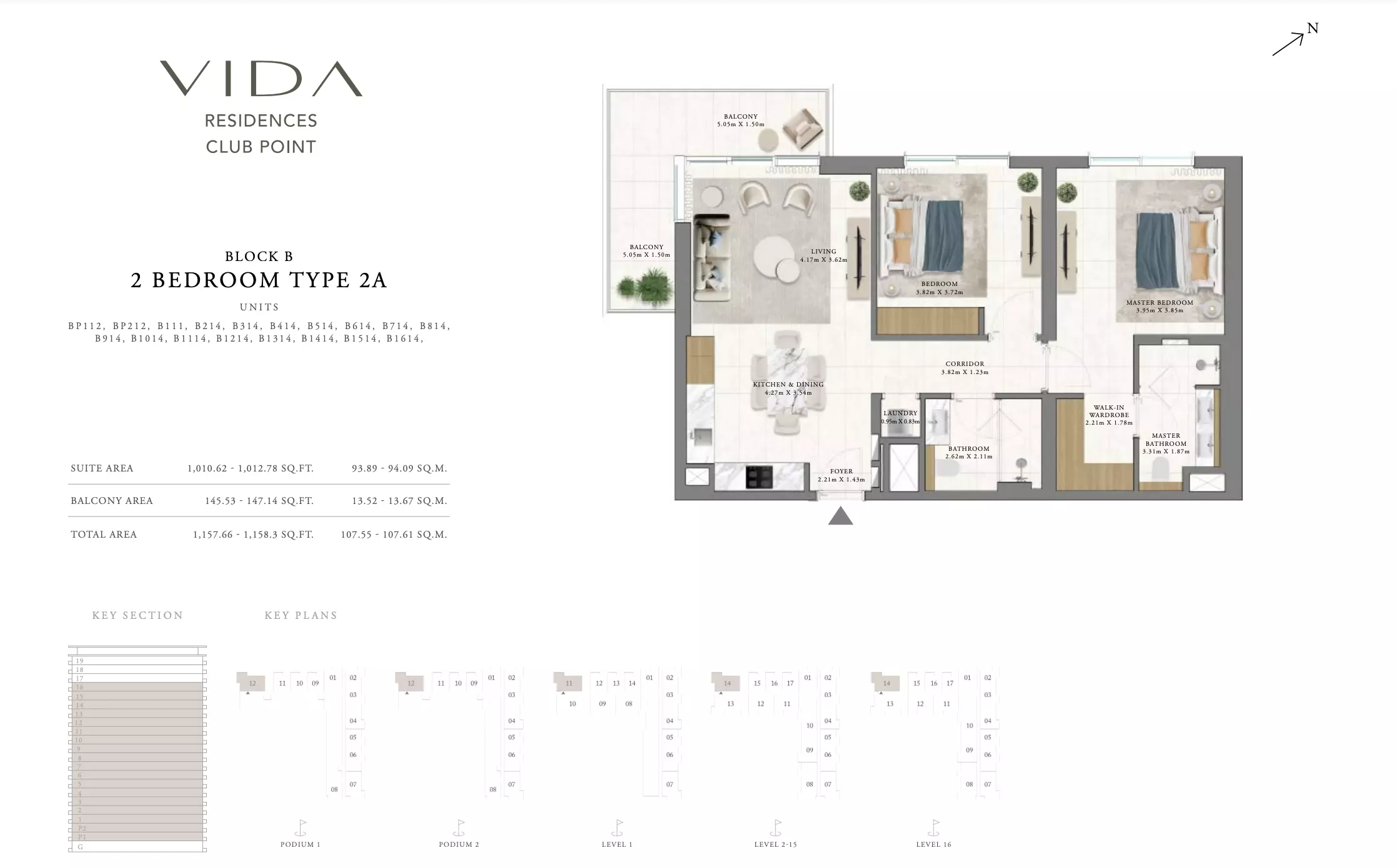 Vida Residences Club Point Type 2 A - Block B, 2 beds