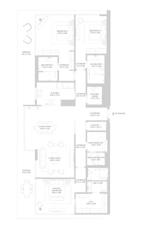 Rixos Phase 2 By Nakheel B2-Type G, 3 beds