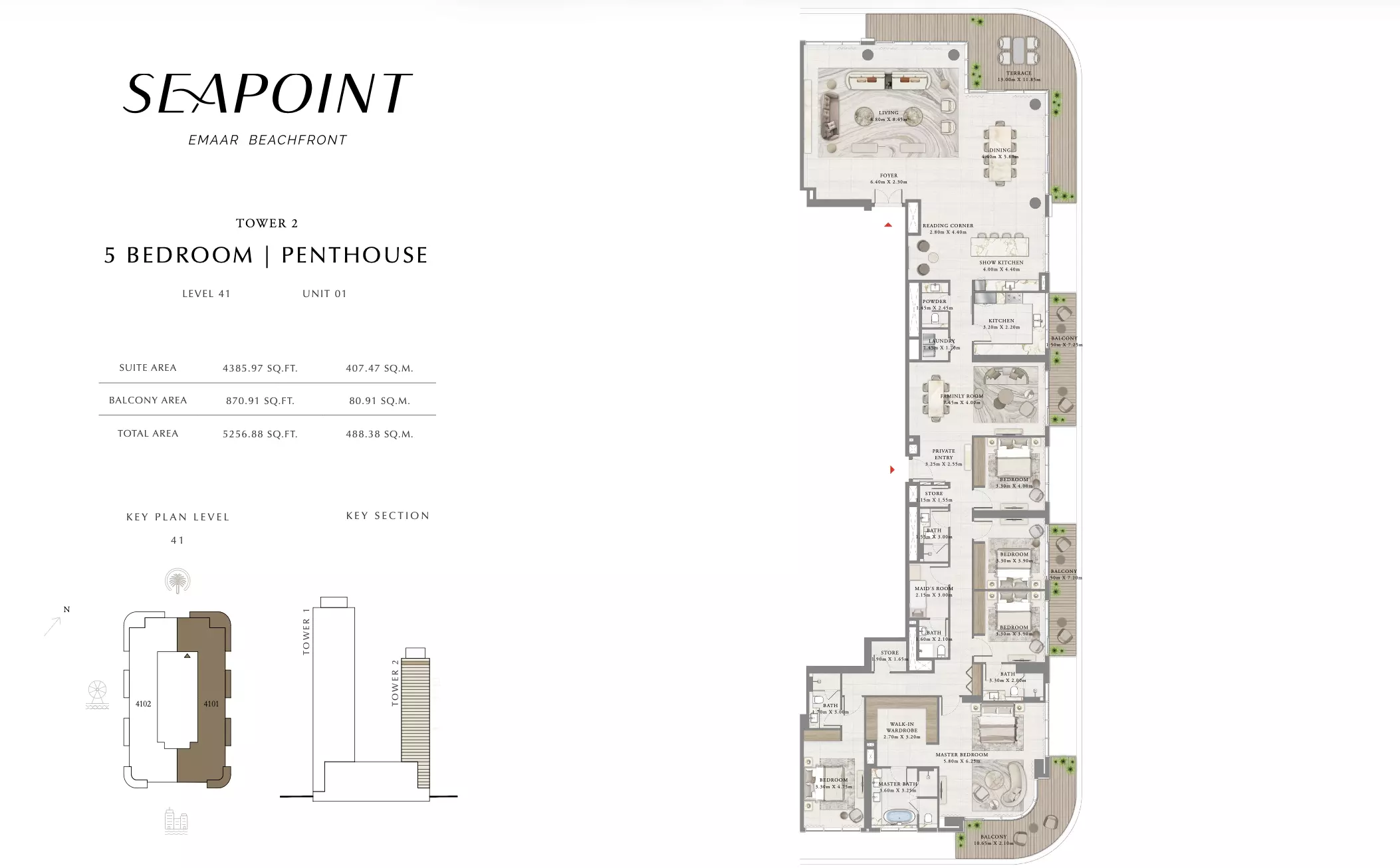 Seapoint T2 Level 41 ,Unit 02, 5 beds