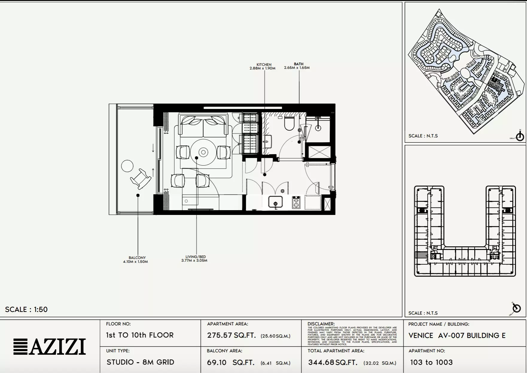 Azizi Venice 7 Type 103-Building E, studio