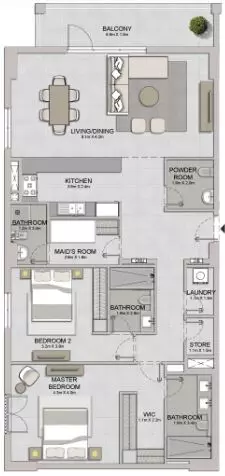 La Sirene Phase1 By Meraas Type 1, 2 beds