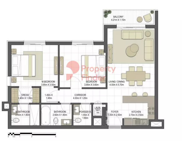 Aysha Residences By Eagle Hills B2-TYPE 2B-2, 2 beds