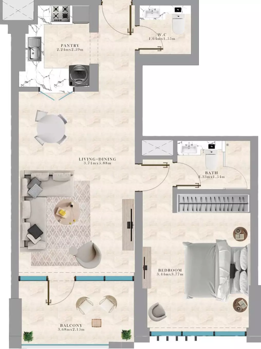 صورة مخطط ارضية الوحدة