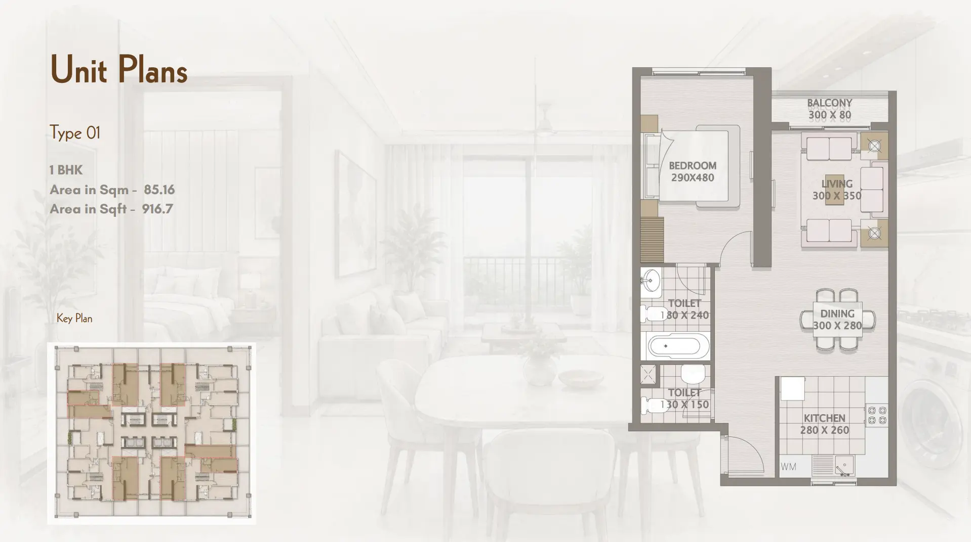 Platinum Heights — 1BR floor plan