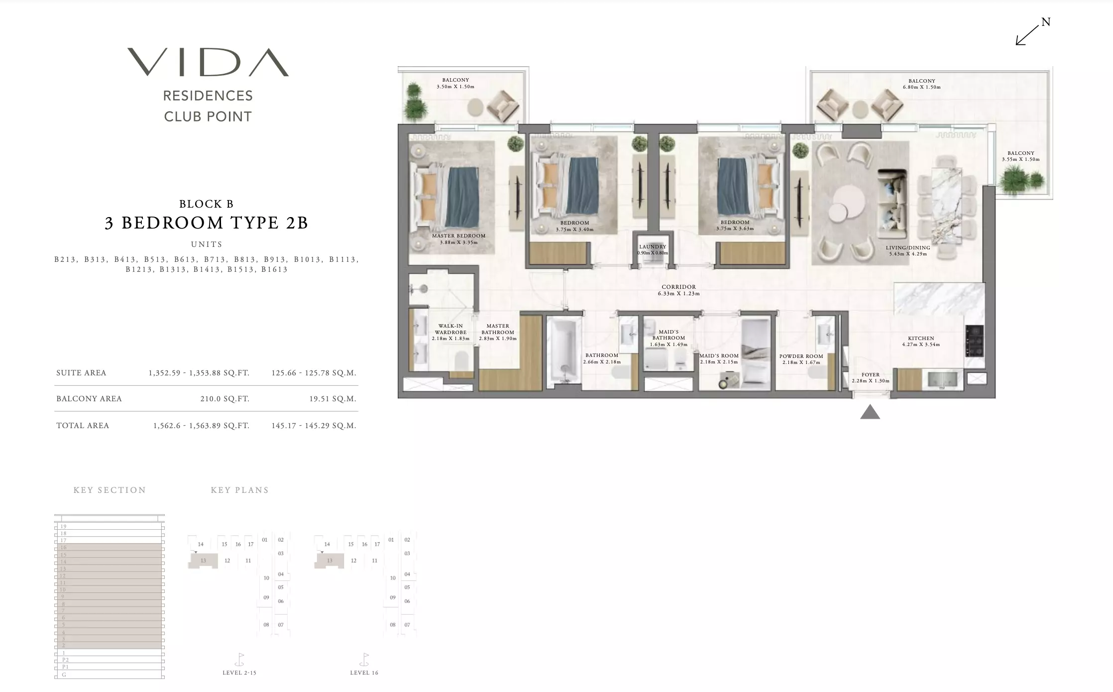 Vida Residences Club Point Type 2 B - Block B, 3 beds