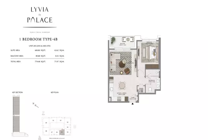 Lyvia By Palace — 1BR floor plan