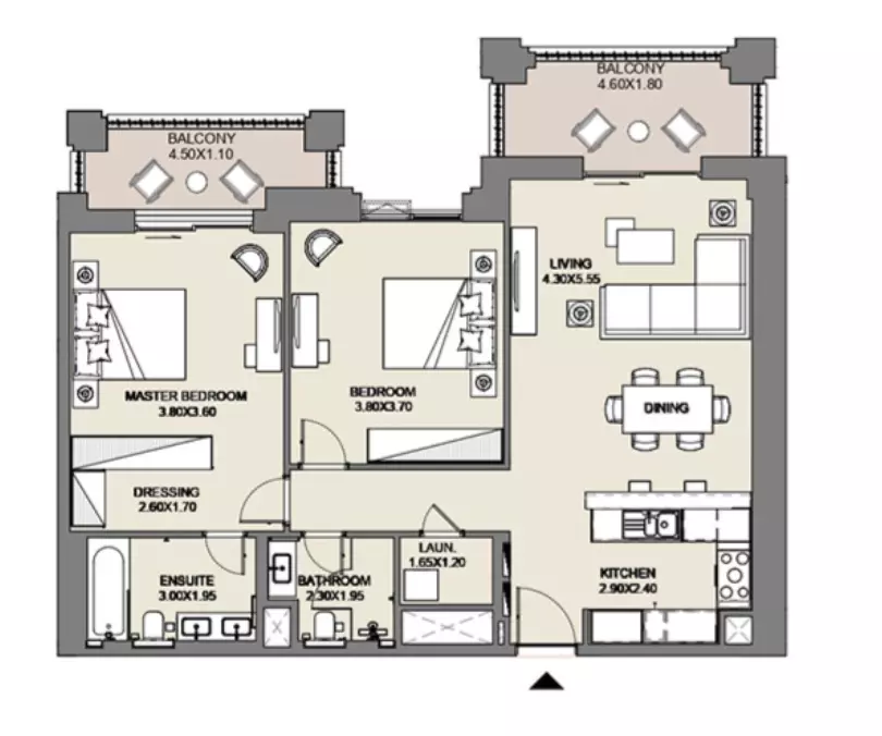 Al Jazi B4-Type A7, Level 2, 2 beds