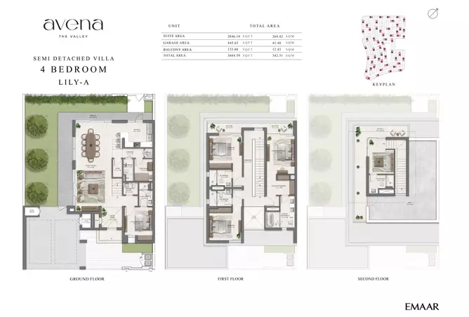 The Valley - Avena — 4BR floor plan