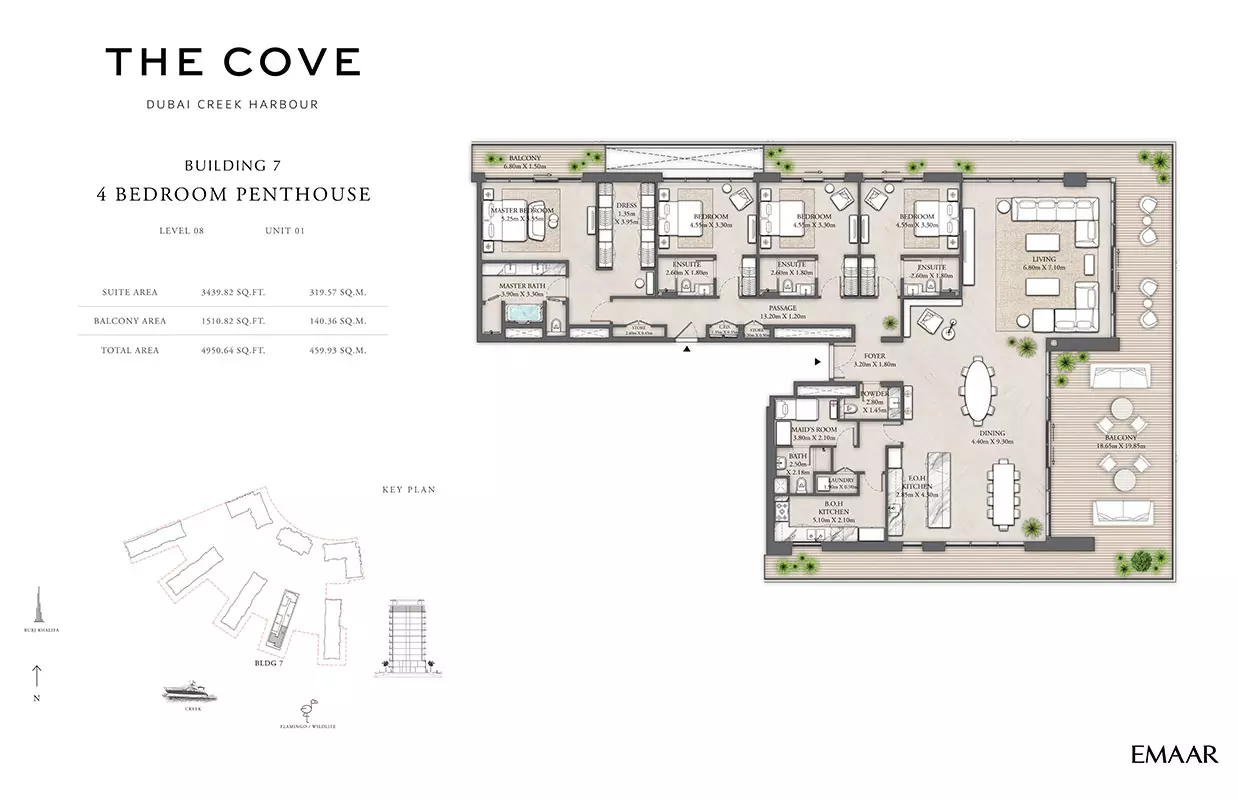 The Cove Phase 2 By Emaar Building 7 - Level 08, Unit 01, 4 beds