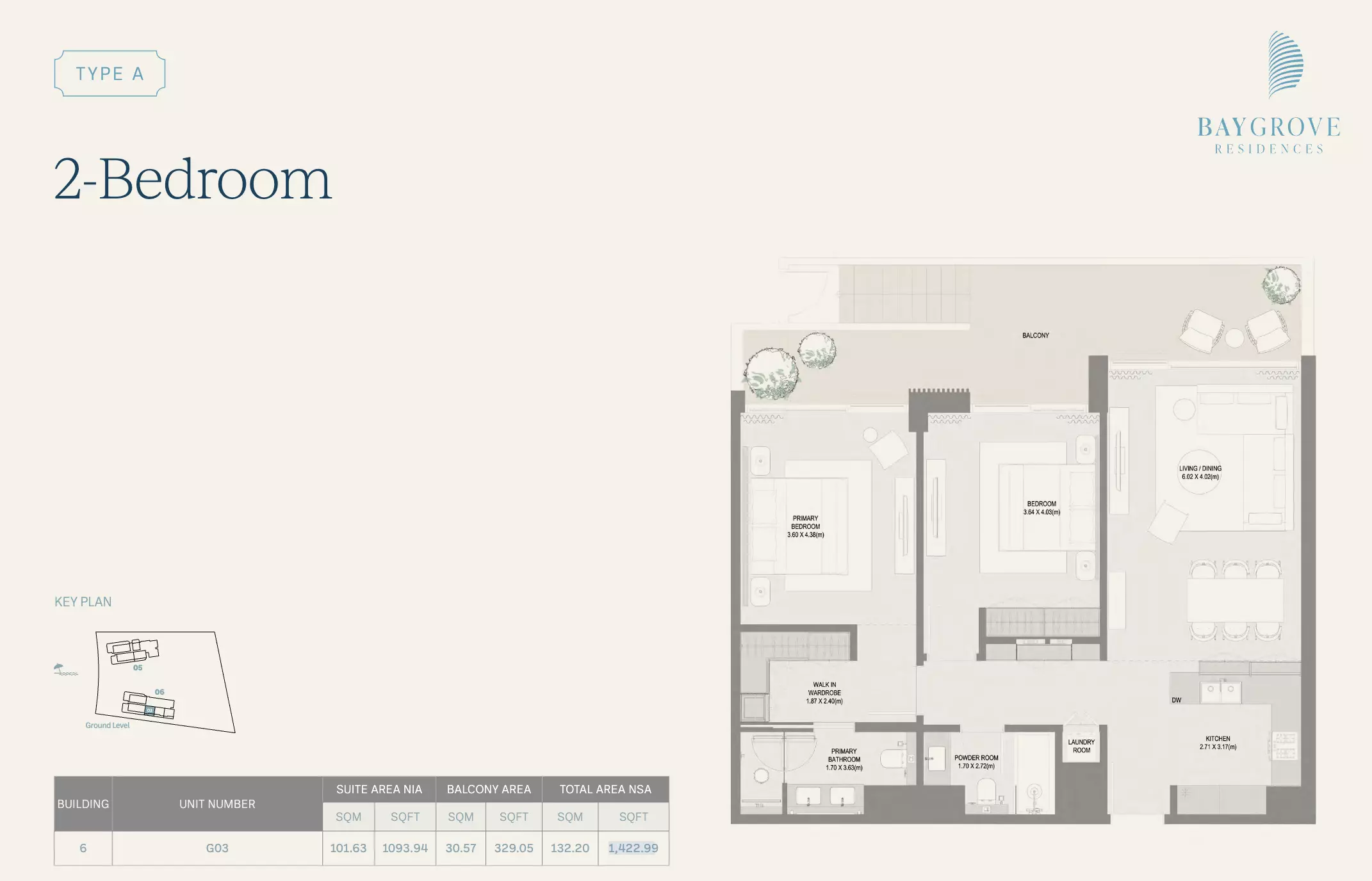 Bay Grove Residences Phase 3 Type A | 2-Bedroom, 2 beds
