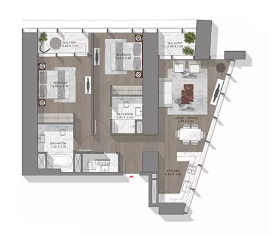 Safa Two Type 9, 2 beds