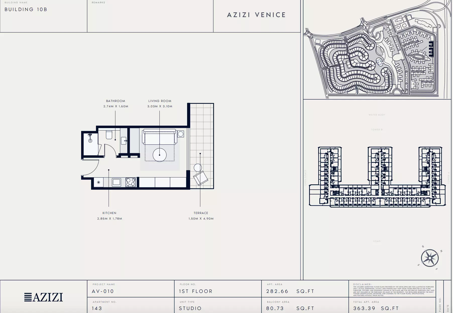 Azizi Venice 10 Type 143-Building B, studio